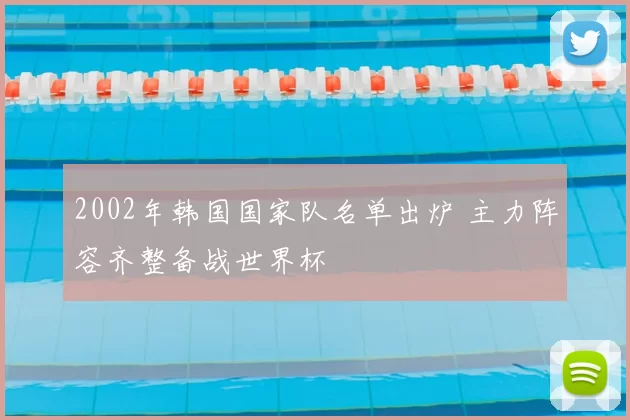 2002年韩国国家队名单出炉 主力阵容齐整备战世界杯